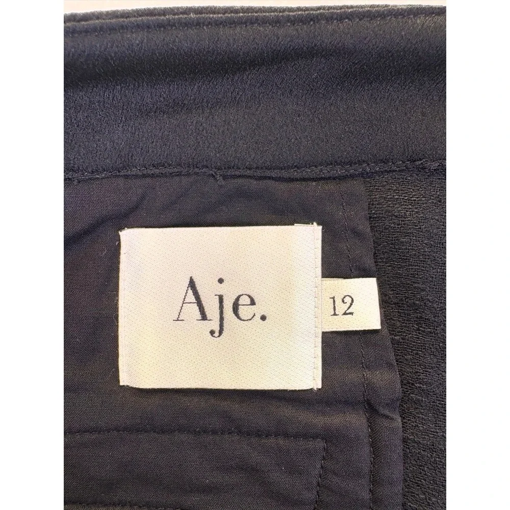 Aje Black Linen Cotton Tuxedo Trousers with Button Ankle Detail 12 Minimalist